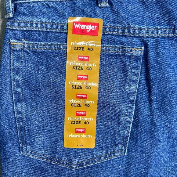 Vintage Wrangler Blue Denim Baggy Jean Shorts Mens 40" Skater Medium Wash Jorts - Picture 3 of 4